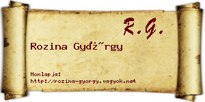 Rozina György névjegykártya